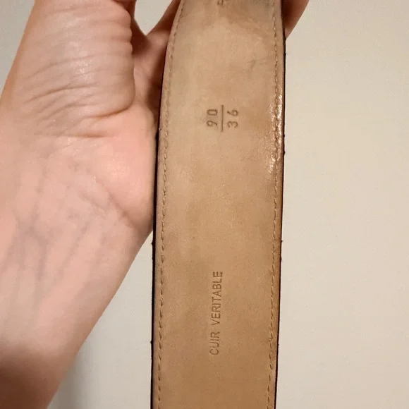 CHANEL Navy Leather Belt with Silver-Tone Logo Buckle - Picture 4 of 4